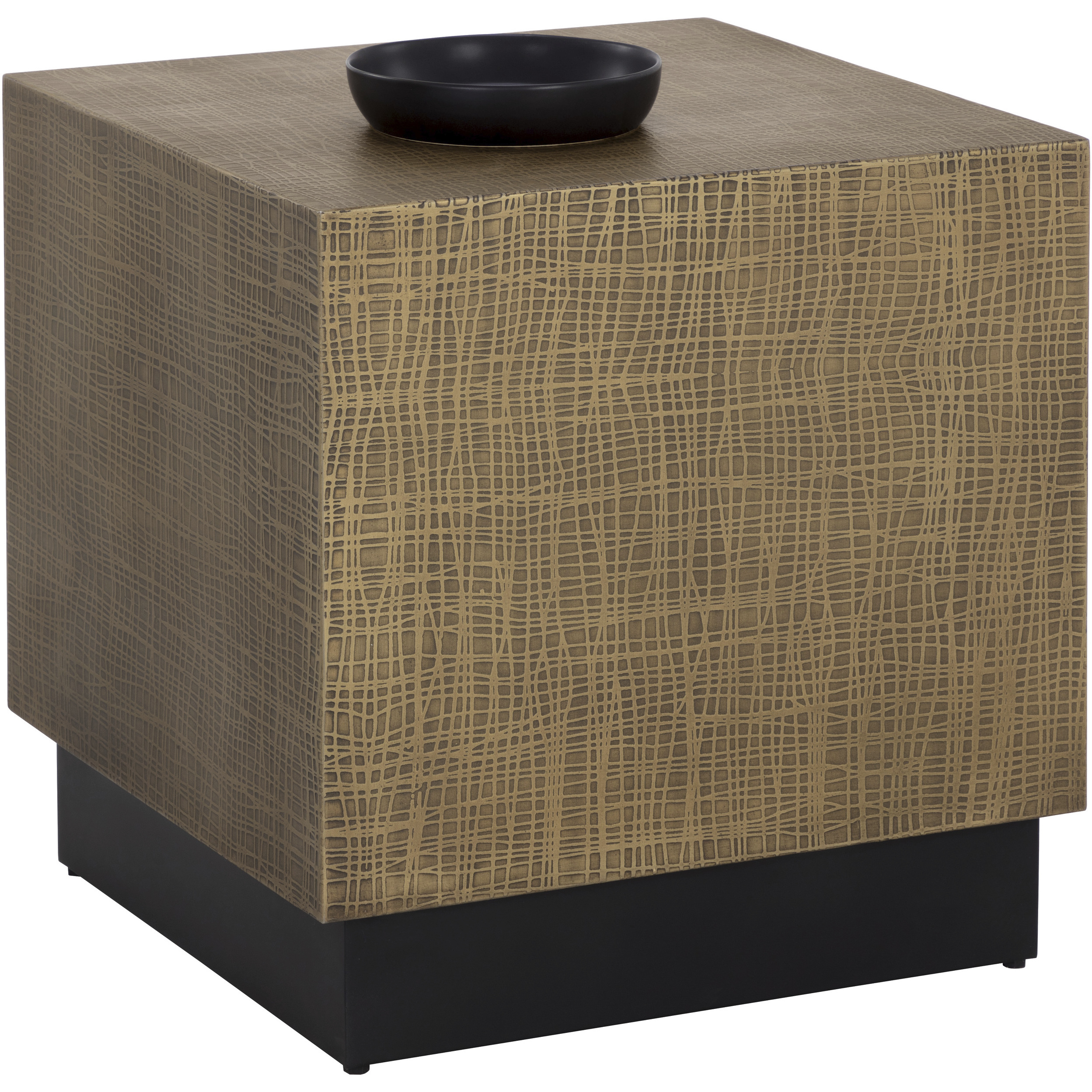 Albans 22 X 22 inch Brass / Black Side Table